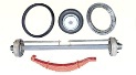 Axles, leaf springs, slewing rings